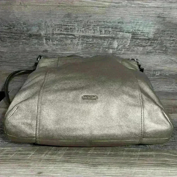 Coach Metallic Leather Crossbody Tote Shoulder Bag Style #F16509 - Picture 5 of 16